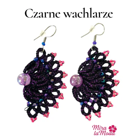 Kolczyki Czarne wachlarze
