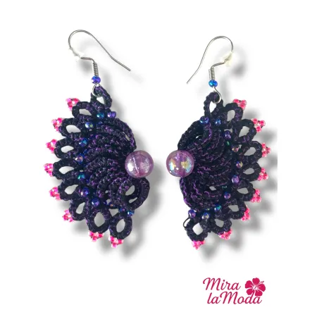 Kolczyki Czarne wachlarze