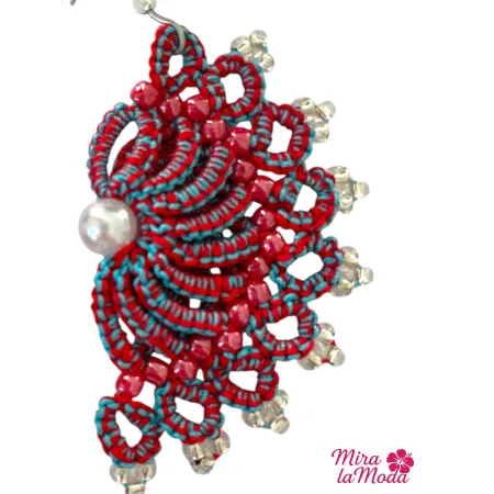 Kolczyki Czerwone wachlarze