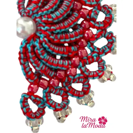 Kolczyki Czerwone wachlarze