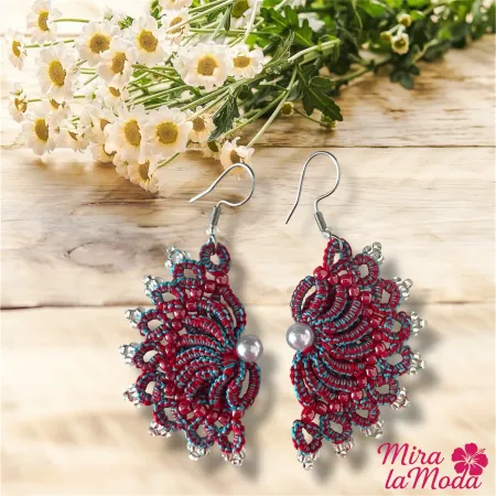 Kolczyki Czerwone wachlarze