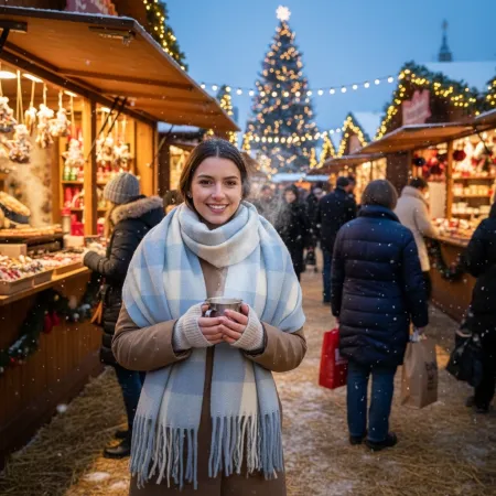 Szalik w błękitną kratę