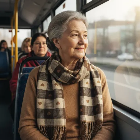 Szalik w brązowe serca