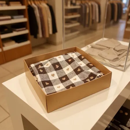 Szalik w brązowe serca