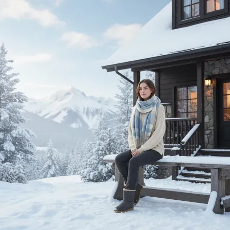 Szalik w niebieską kratę