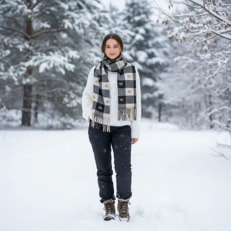 Szalik w złote serca