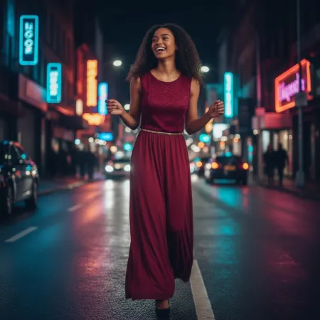 Sukienka bordowa z paskiem