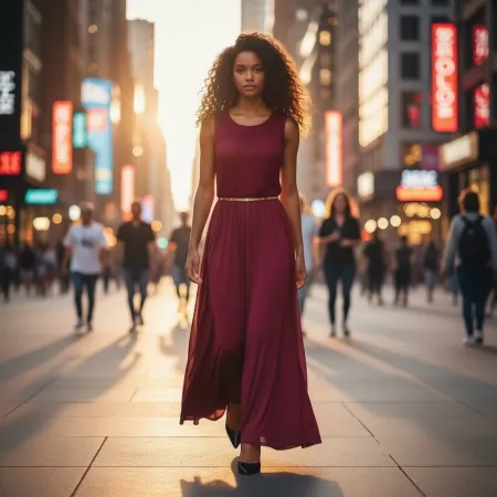 Sukienka bordowa z paskiem