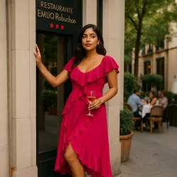 Sukienka Fuksjowa Fala