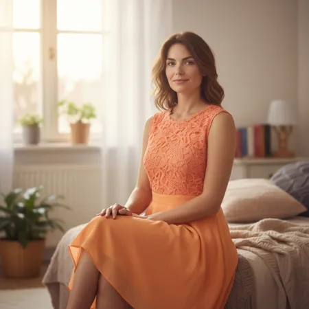 Sukienka Pomarańczowa koronka