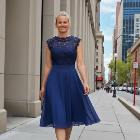 Sukienka chabrowa koronka