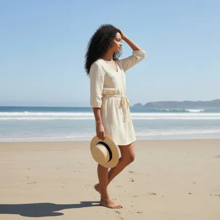 Sukienka Muślinowa Kremowa