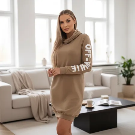 Sukienka Off White Camelowa