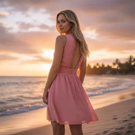 Sukienka Pudrowy Róż