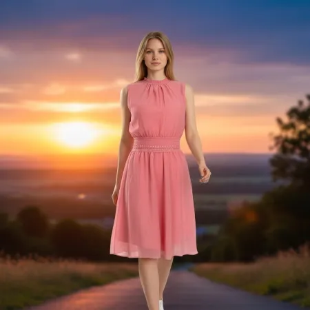 Sukienka Pudrowy Róż