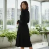 Sukienka czarna z kołnierzykiem