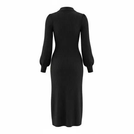 Sukienka czarna z kołnierzykiem