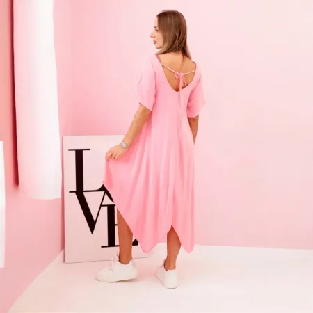 Sukienka z wiskozy jasno różowa