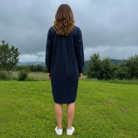 Sukienka Sztruksowa Granatowa