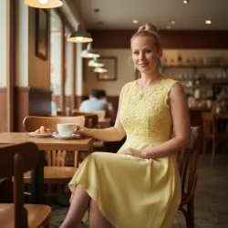 Sukienka Żółta koronka